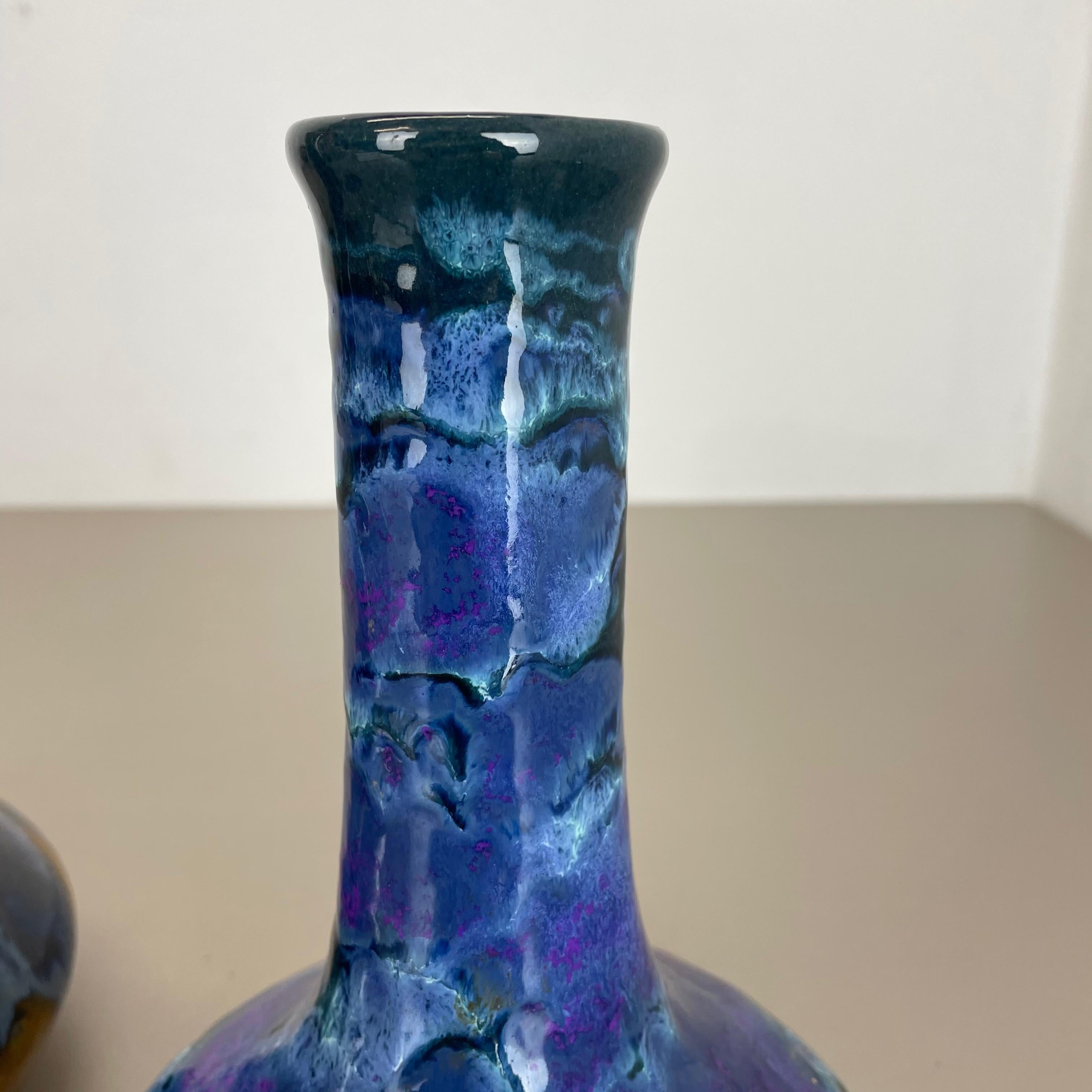 Ensemble de 2 vases « Super Glaze » en céramique Studio Pottery de Marei Ceramics, Allemagne, années 1970 en vente 9