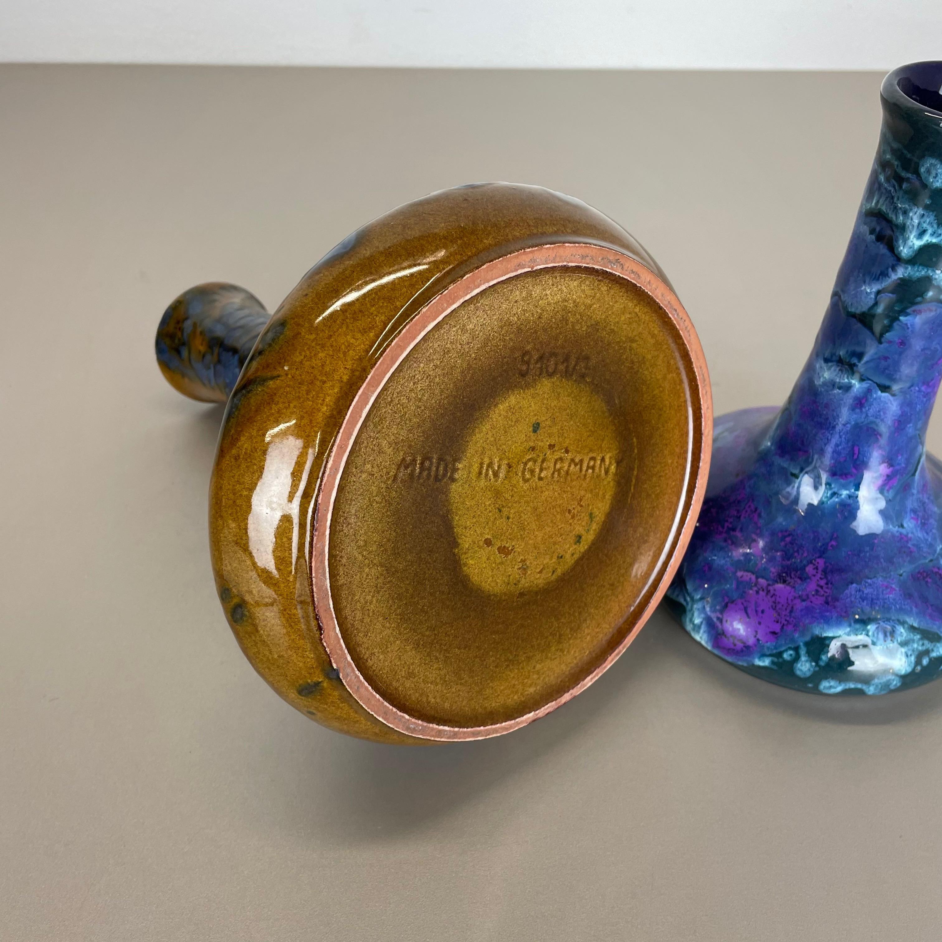 Ensemble de 2 vases « Super Glaze » en céramique Studio Pottery de Marei Ceramics, Allemagne, années 1970 en vente 11