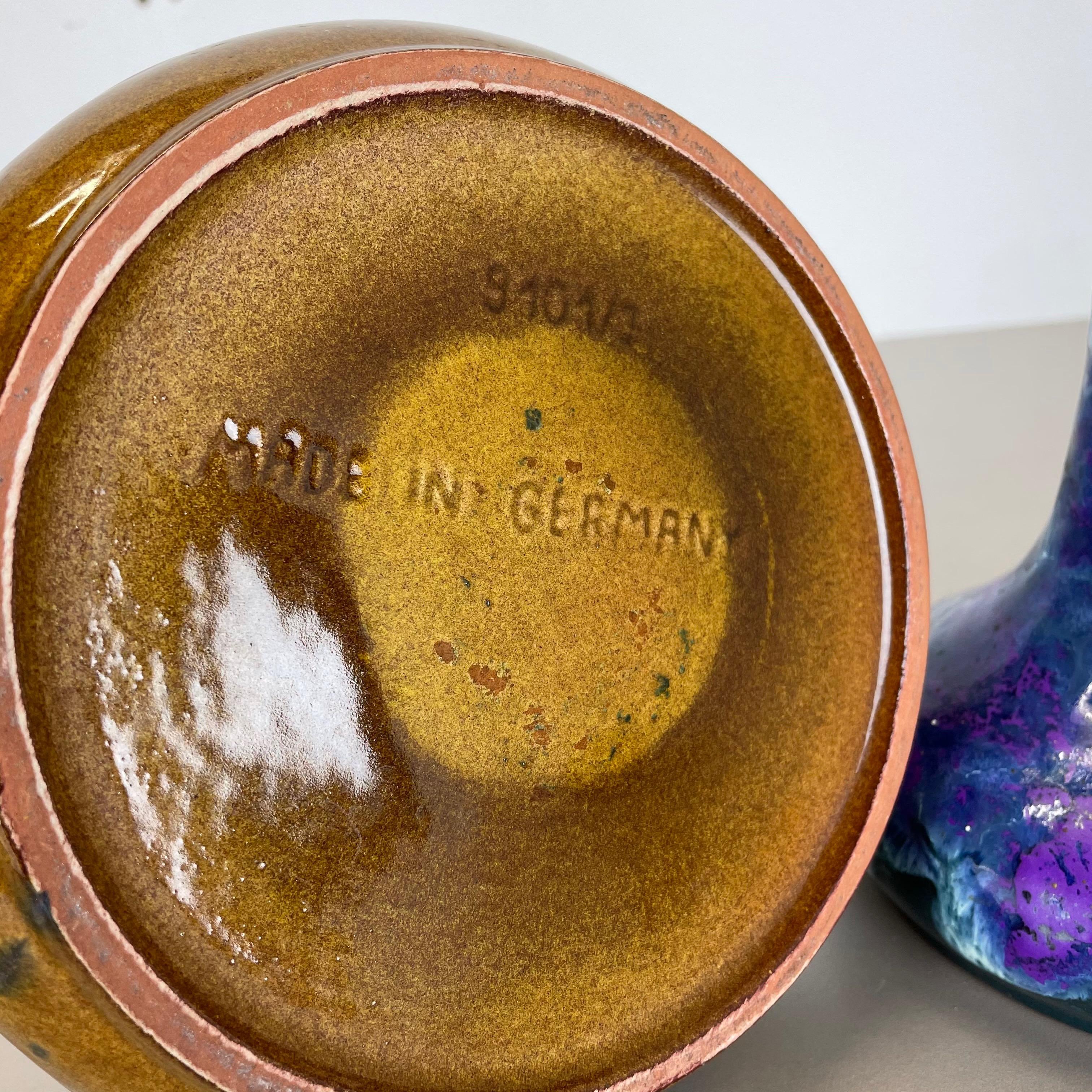 Ensemble de 2 vases « Super Glaze » en céramique Studio Pottery de Marei Ceramics, Allemagne, années 1970 en vente 12