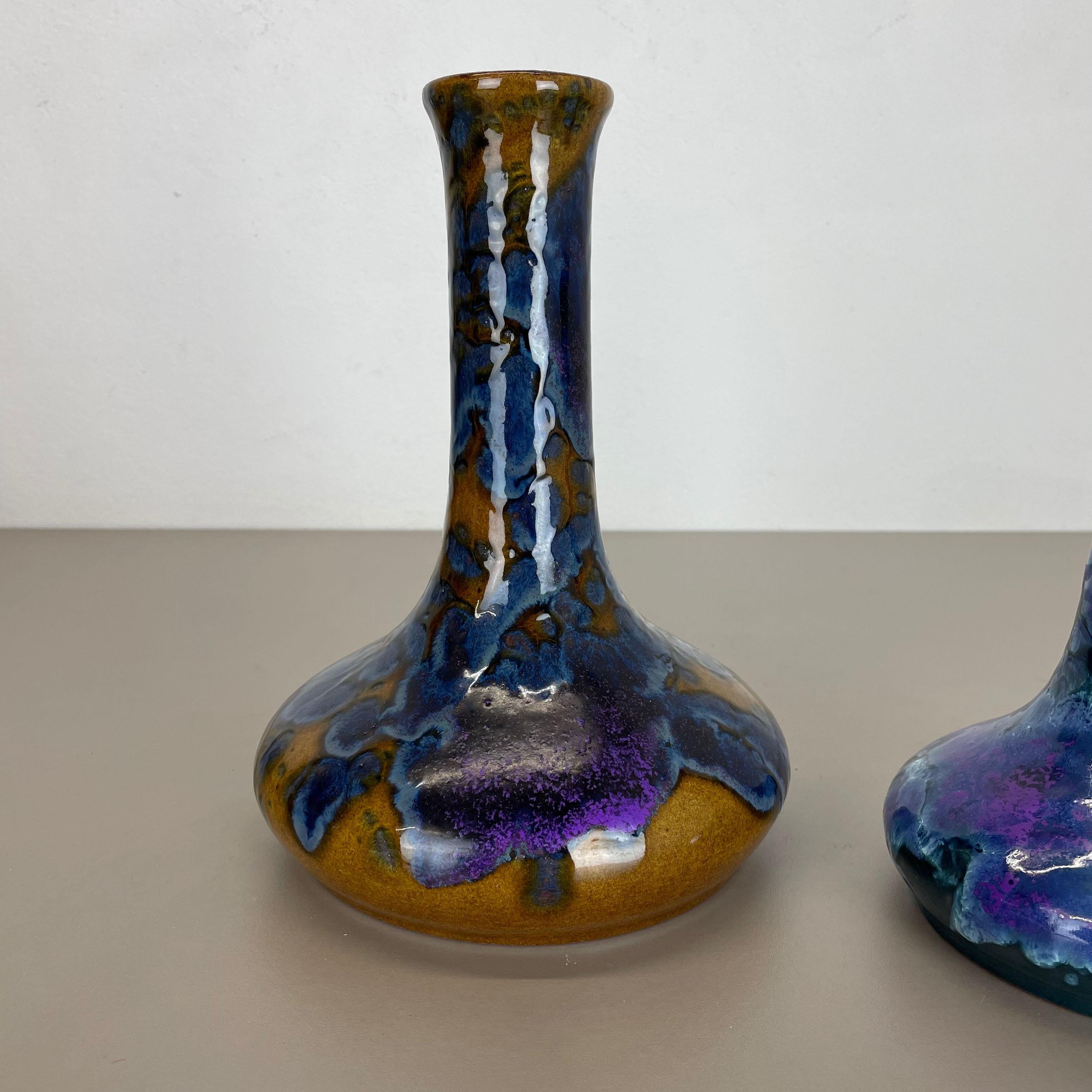 Ensemble de 2 vases « Super Glaze » en céramique Studio Pottery de Marei Ceramics, Allemagne, années 1970 Bon état - En vente à Kirchlengern, DE