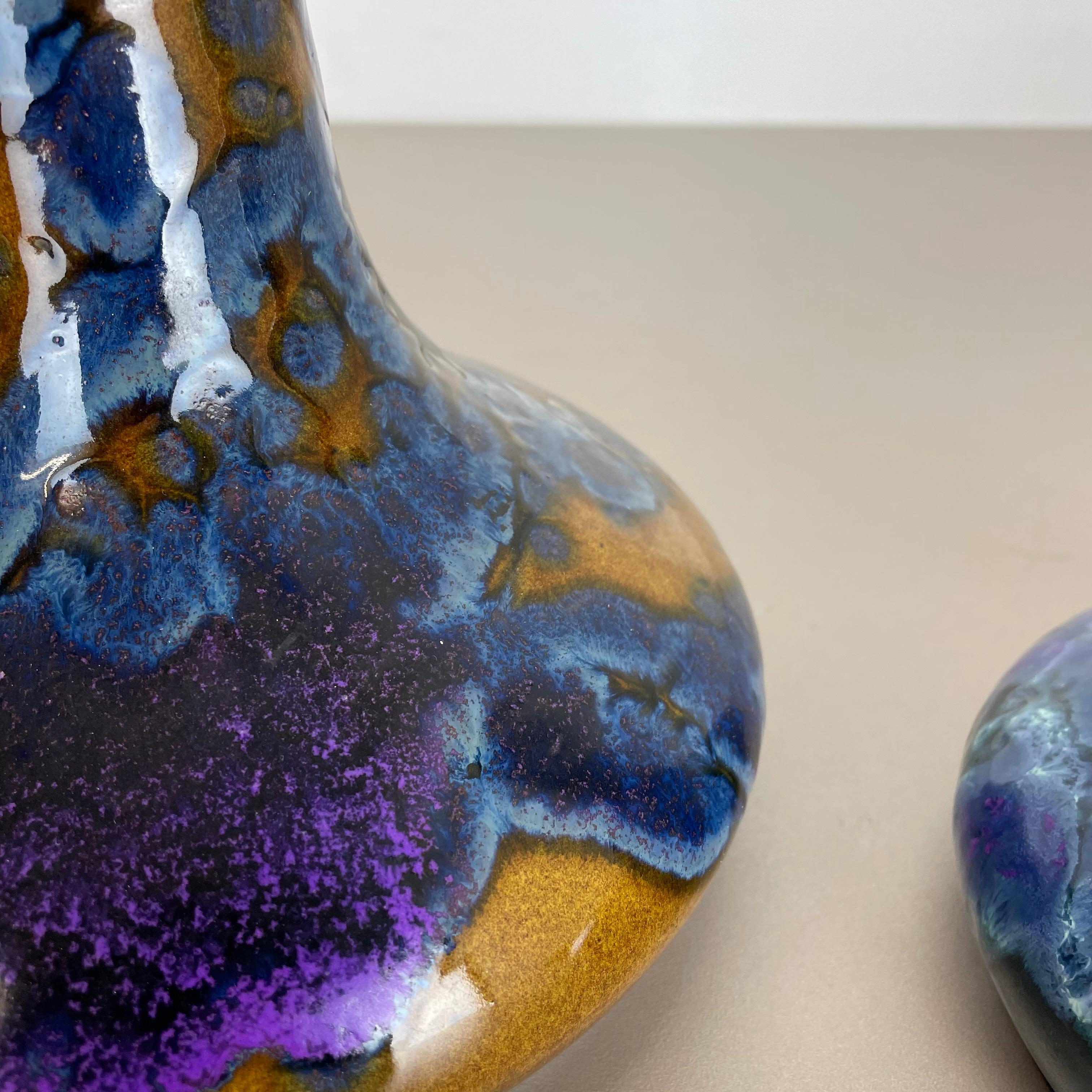 Ensemble de 2 vases « Super Glaze » en céramique Studio Pottery de Marei Ceramics, Allemagne, années 1970 en vente 1