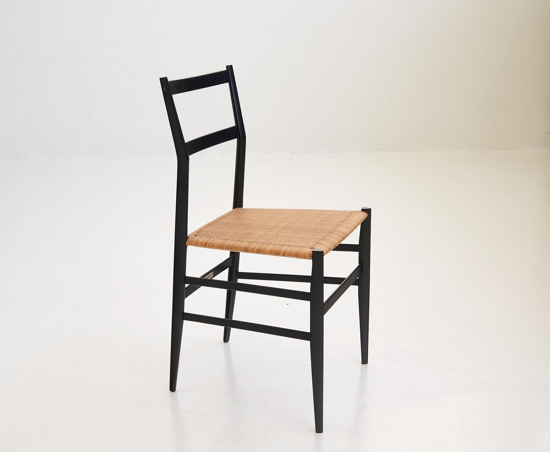 Set di 2 sedie da pranzo con seduta in canna 
