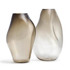 Set of 2 Supernova IV Silver Smoke M/L Vases by Eloa