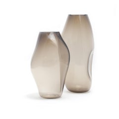 Set of 2 Supernova IV Silver Smoke M/Xl Vases by Eloa