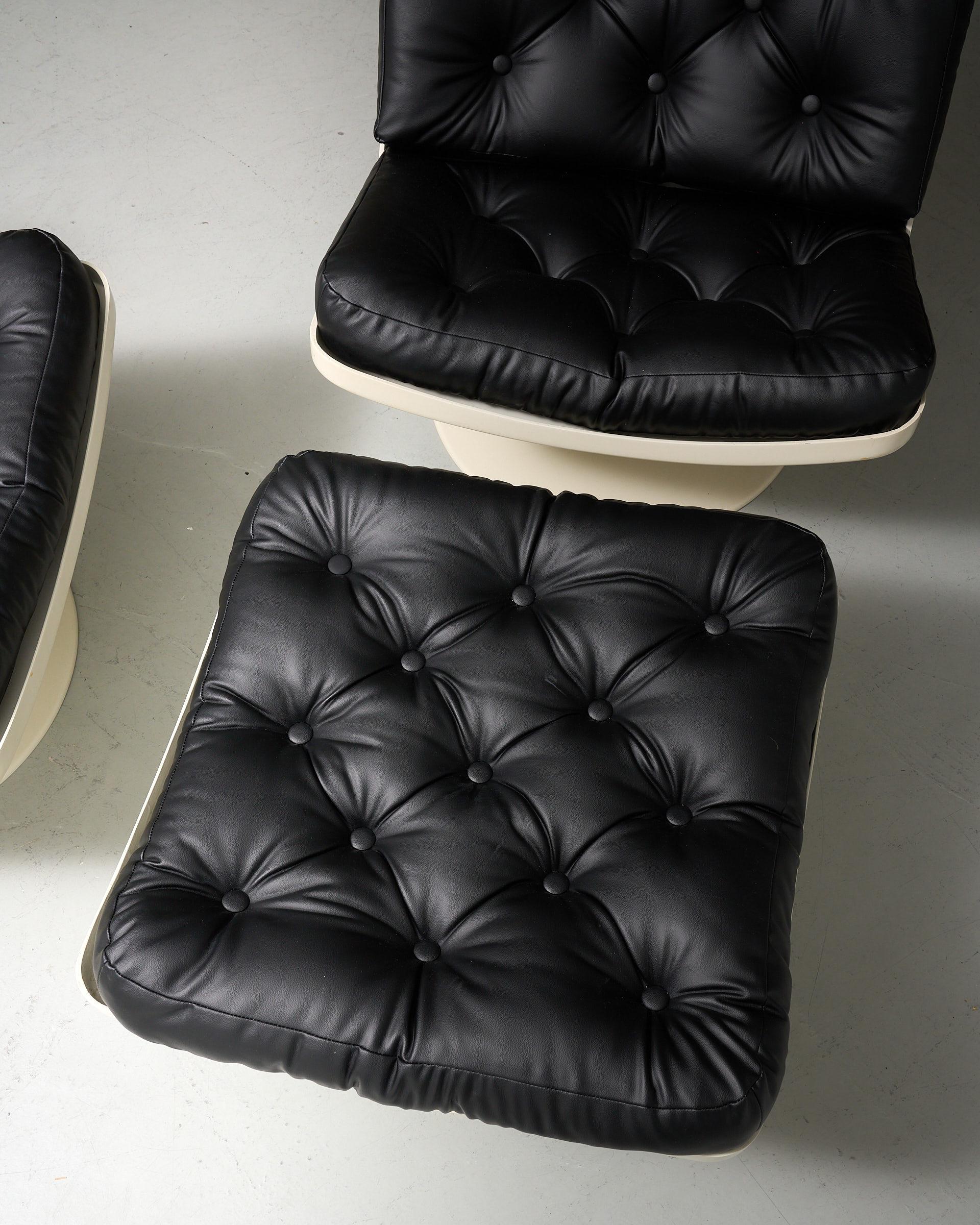 Set of 2 swivel lounge chairs with one ottoman by Play IVM en vente 4