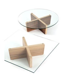 Set of 2, T01 Coach Tables, Squared and Round by Colé Italia