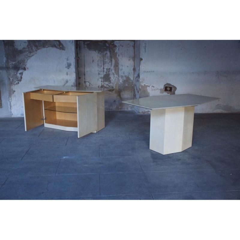 Set of 2 Table and Sideboard by Aldo Tura, Italy, 1960s For Sale 10