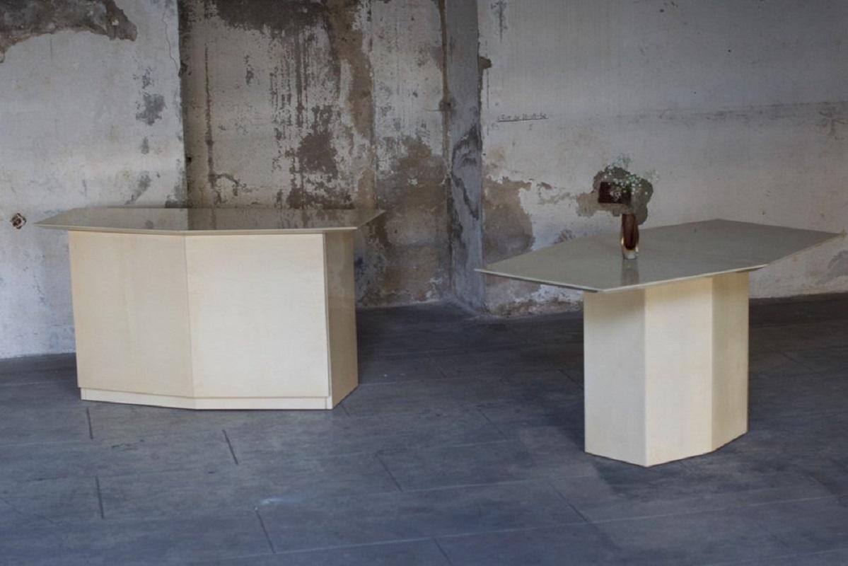 Set of 2 Table and Sideboard by Aldo Tura, Italy, 1960s For Sale 12