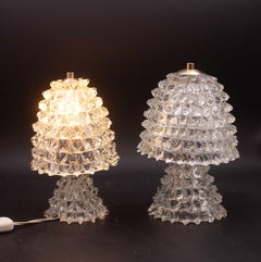 Set of 2 Table Lamp in Rostrato Murano Glass Vase for Barovier & Toso, 1940