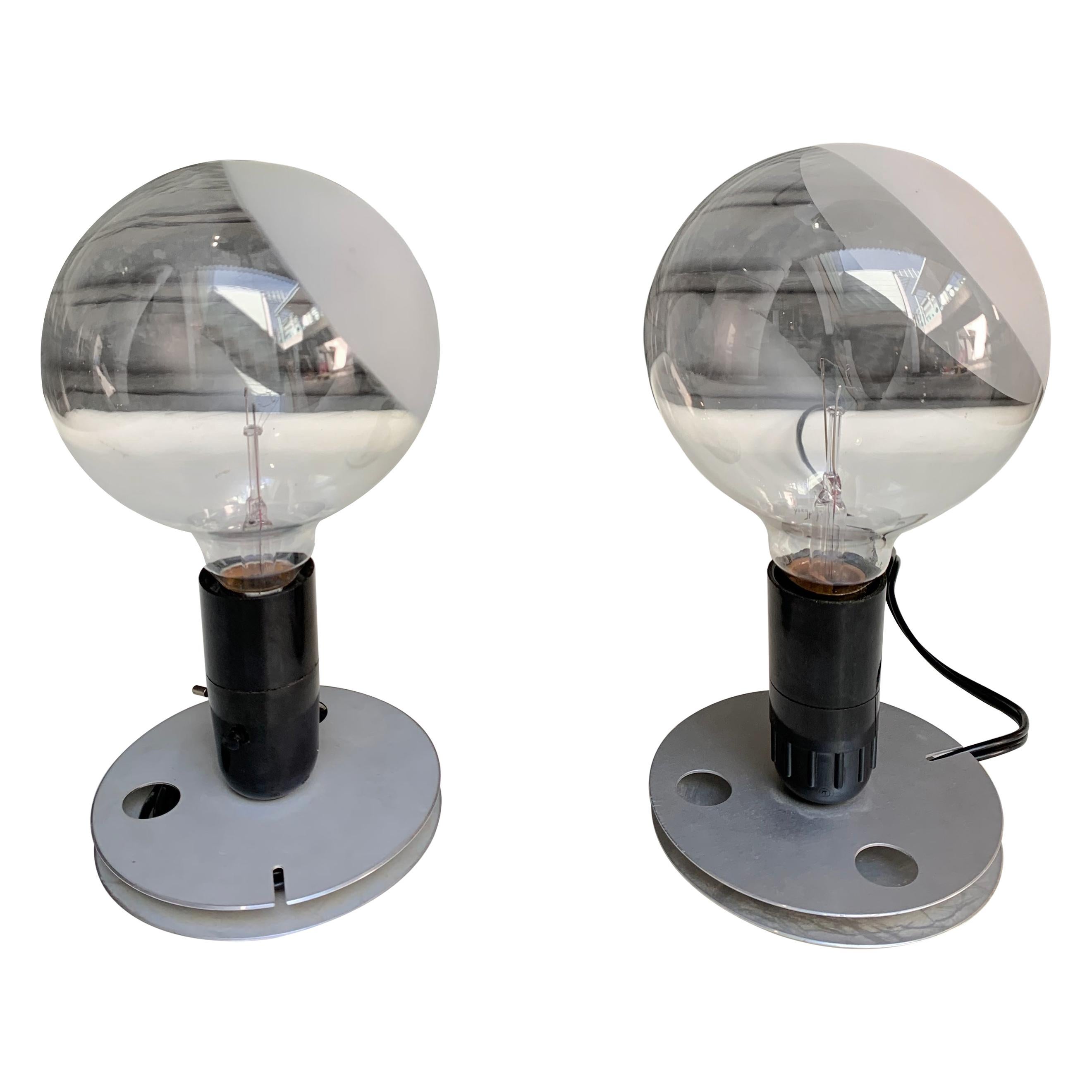 Set of 2 Table Lamps Called Lampadina by Achille Castiglioni, 1972 For Sale
