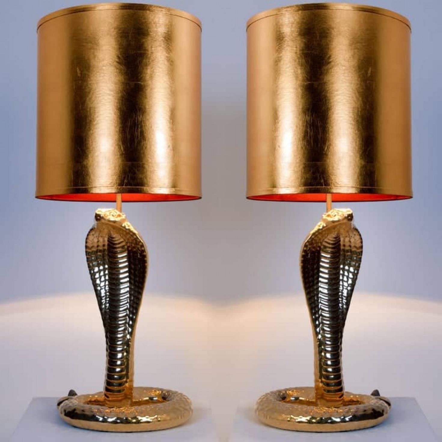 Set aus 2 Tischlampen „Corbra“ aus Keramik von Tommaso Barbi, 1960er Jahre im Angebot 8