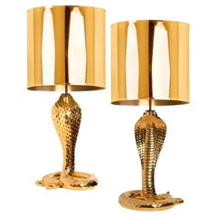 Set of 2 Table Lamps "Corbra" in Ceramic by Tommaso Barbi, 1960s