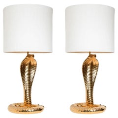 Set aus 2 Tischlampen „Corbra“ aus Keramik von Tommaso Barbi, 1960er Jahre
