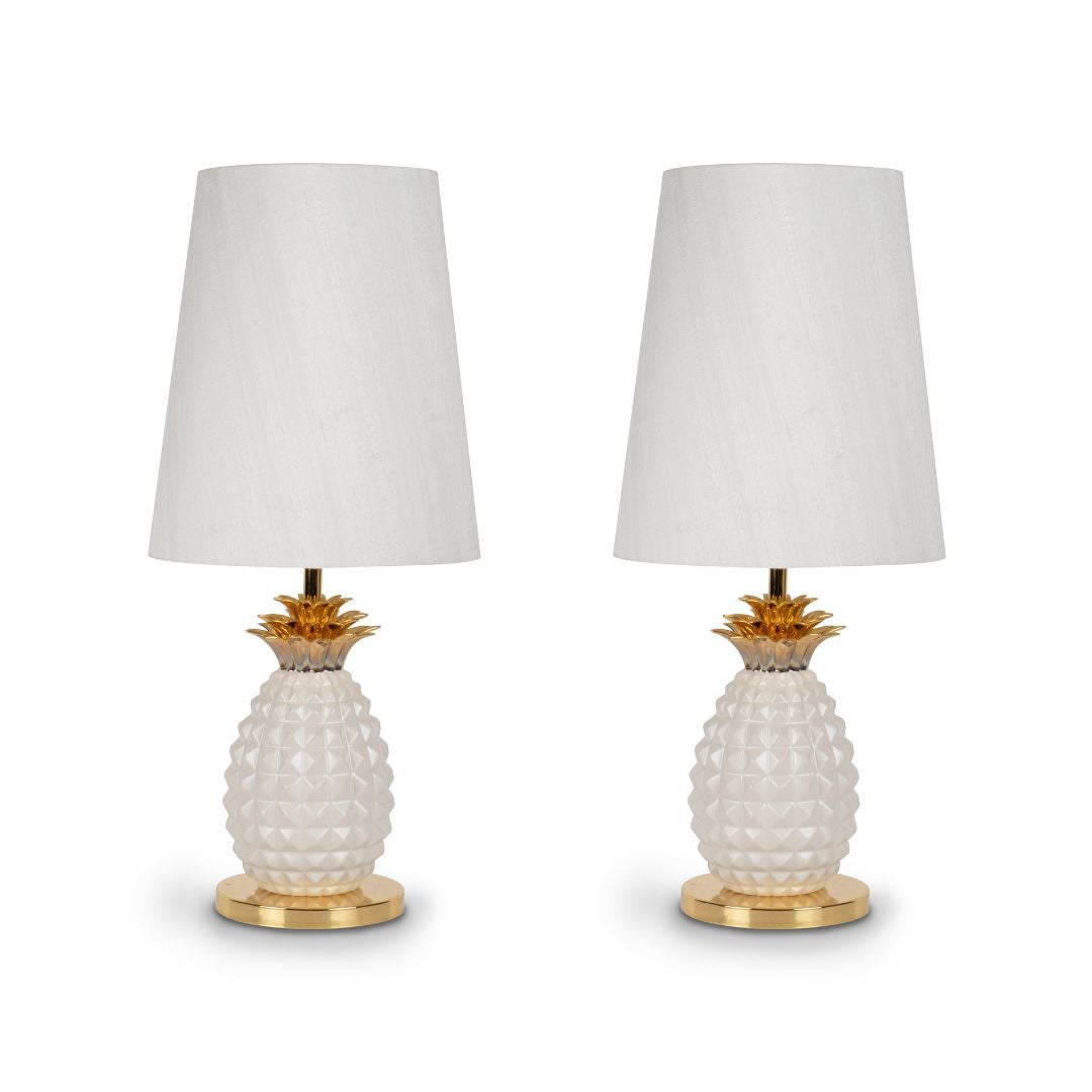 Set of 2 Table Lamps, Morais Table Lamp, Cream Lampshade, Handmade in Portugal For Sale