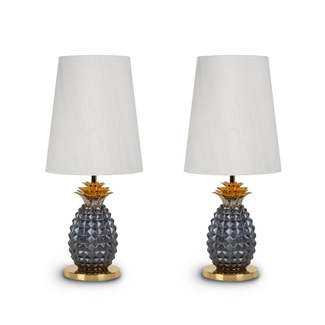 Set of 2 Table Lamps, Morais Table Lamp, White Lampshade, Handmade in Portugal For Sale