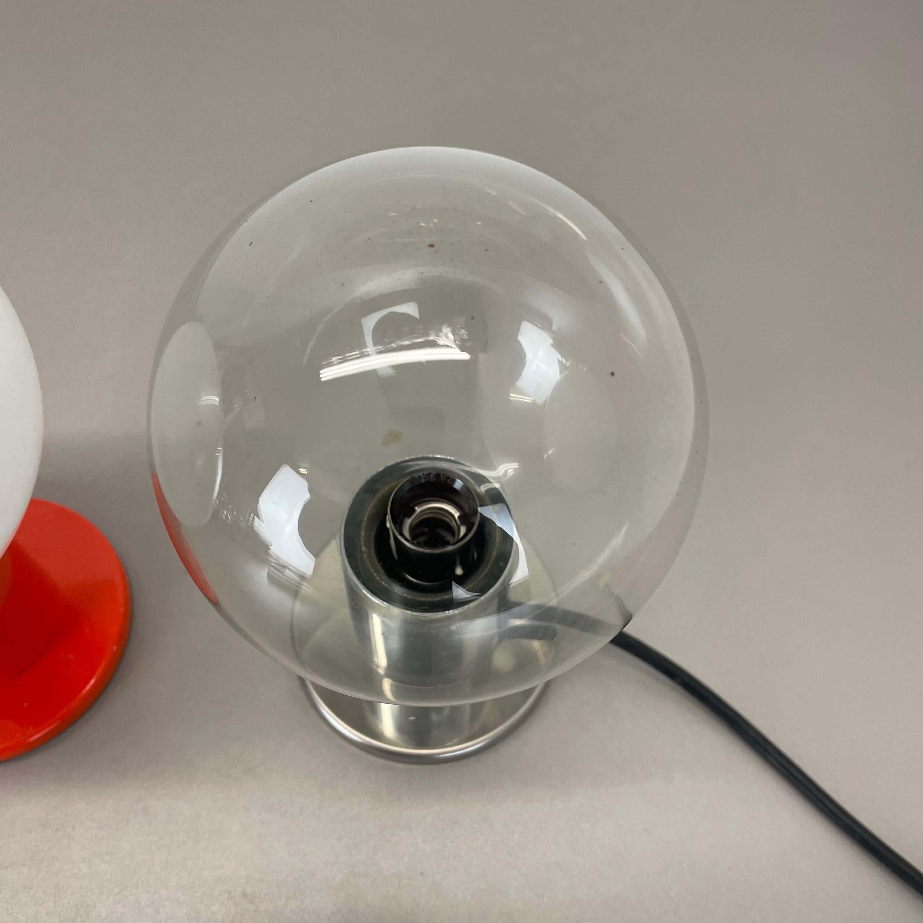 Metal set of 2 Table Light Glass Bulb Designed by Motoko Ishi for STAFF Lights, 1970s For Sale