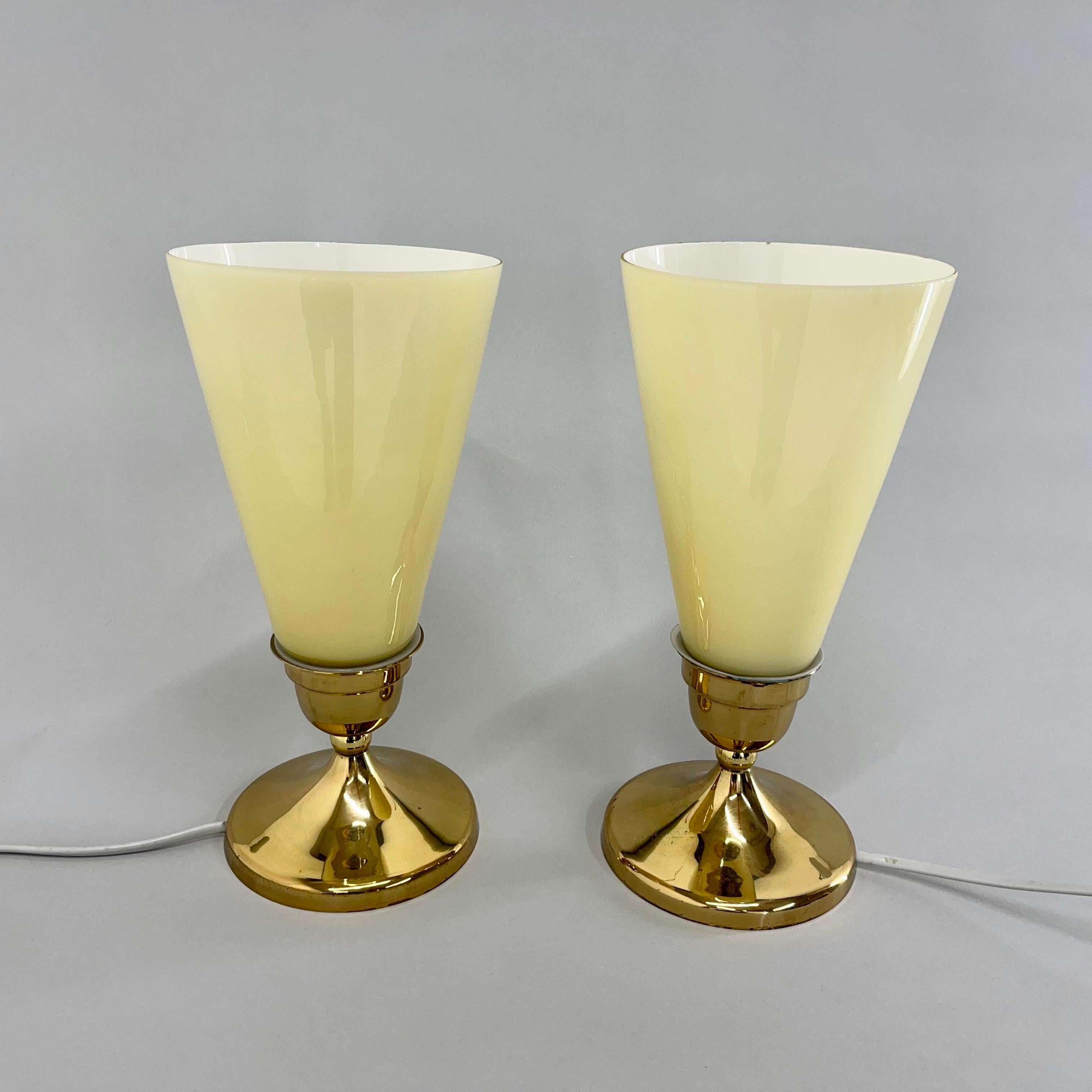 Set of 2 Table or Bedside Lamp by Kamenicky Senov, 1960's, Czechoslovakia In Good Condition In Praha, CZ