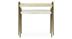 Set of 2 Nesting Tables in Shagreen and Shell Marquetry by Ginger Brown