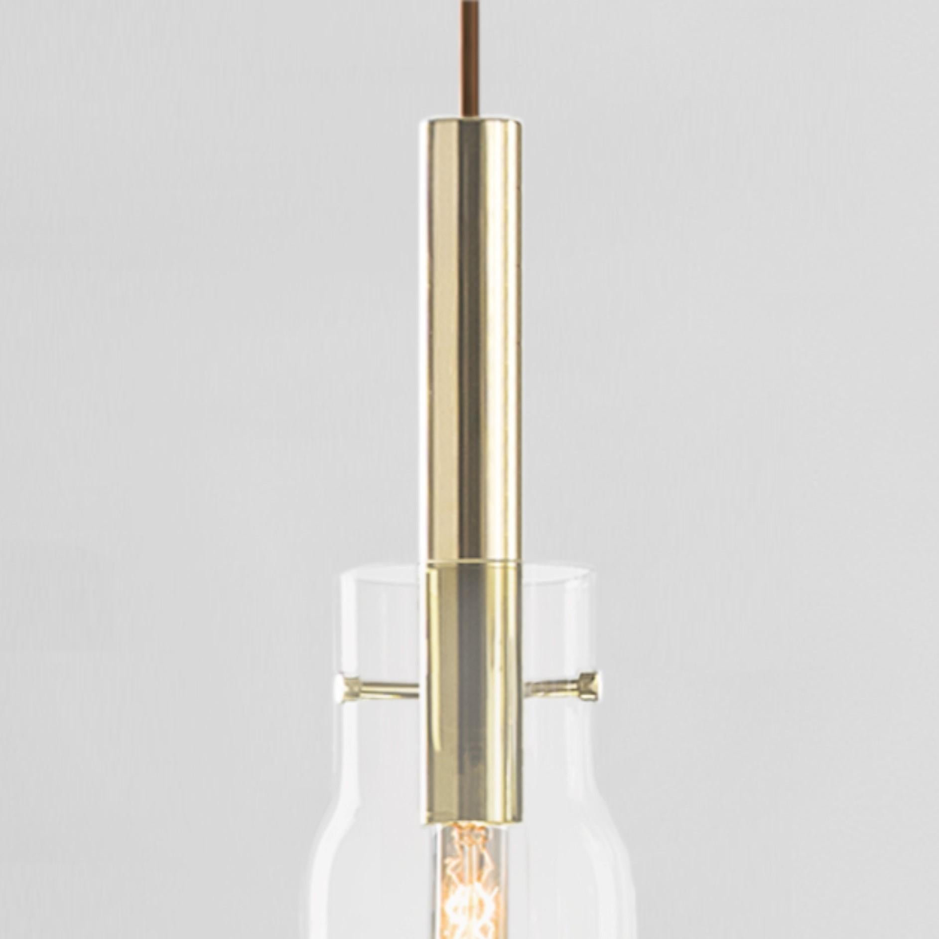 Post-Modern Set of 2 Tall Bandaska Pendant Light by Dechem Studio For Sale
