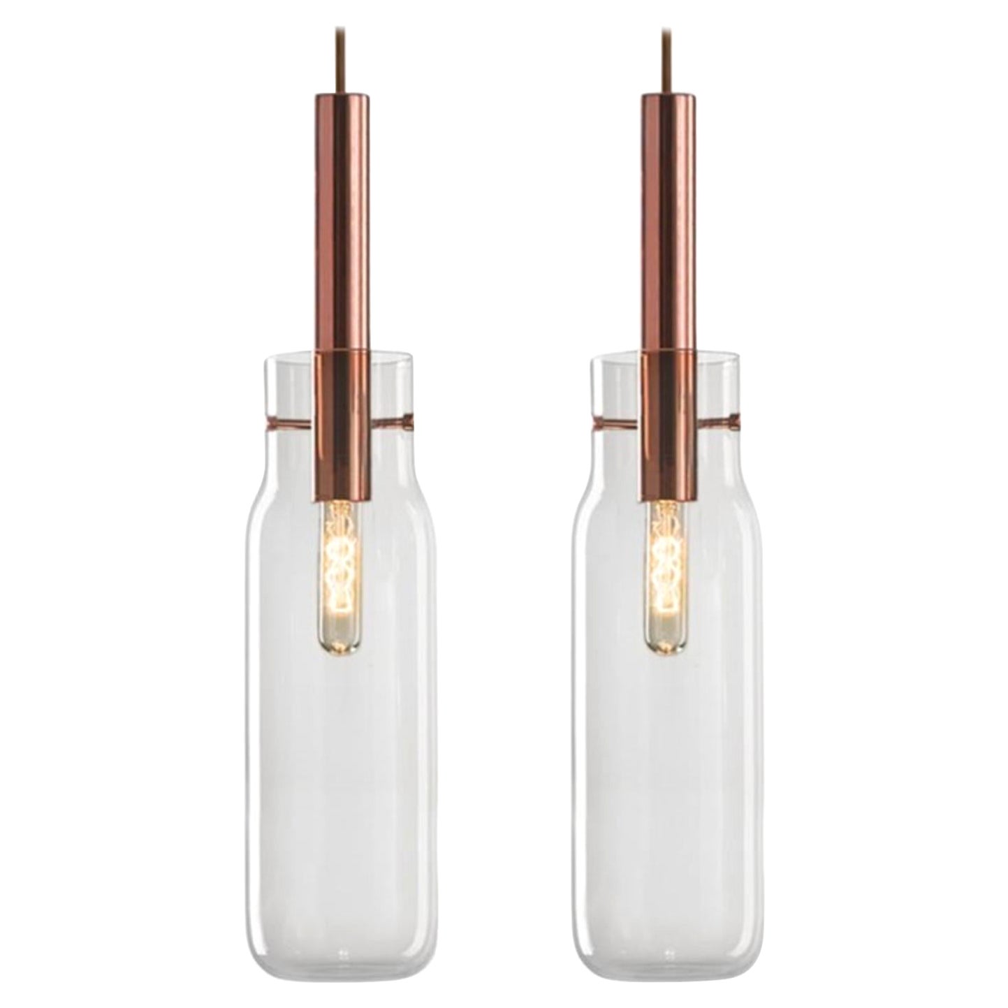 Set of 2 Tall Bandaska Pendant Light by Dechem Studio