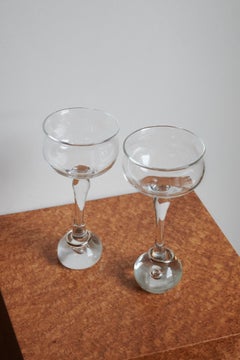 Set of 2 Tall Eden Mouthblown Glass with Ring by Caia Leifsdotter