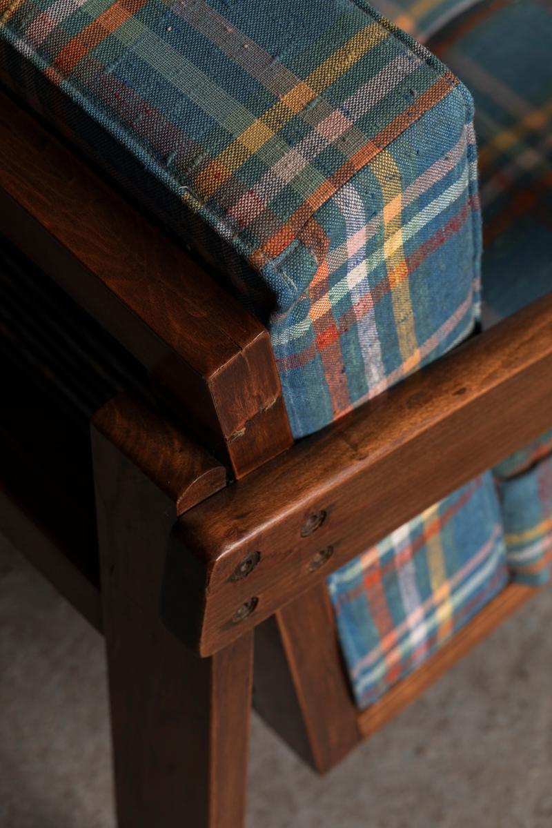 Set of 2 Tartan Easy Chairs, Italy, 1950s 10