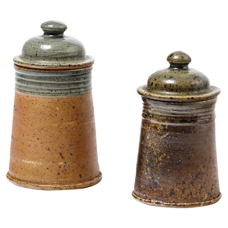 Set of 2 Tea or Coffee Stoneware Ceramic Pots by Pierre Digan La Borne, 1970 For Sale