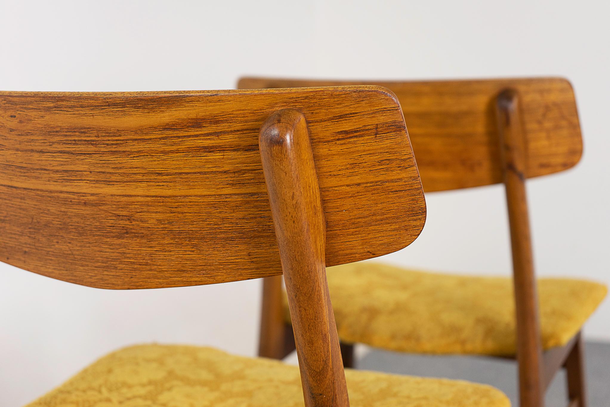 Mid-20th Century Set of 2 Teak & Beech Danish Dining Chairs