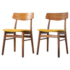 Set of 2 Teak & Beech Danish Dining Chairs