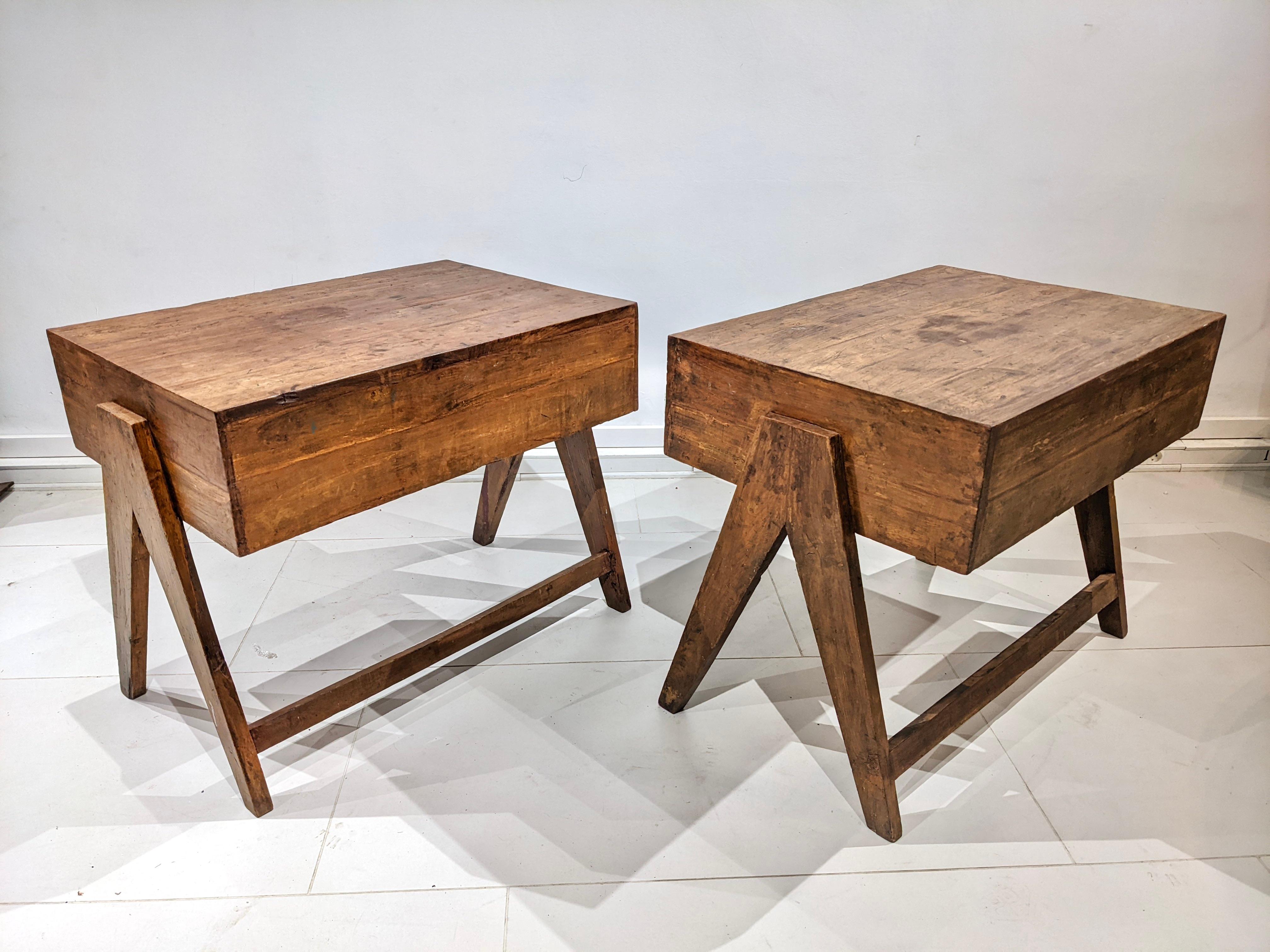 Set of 2 Teak Desks by Jeanneret 1