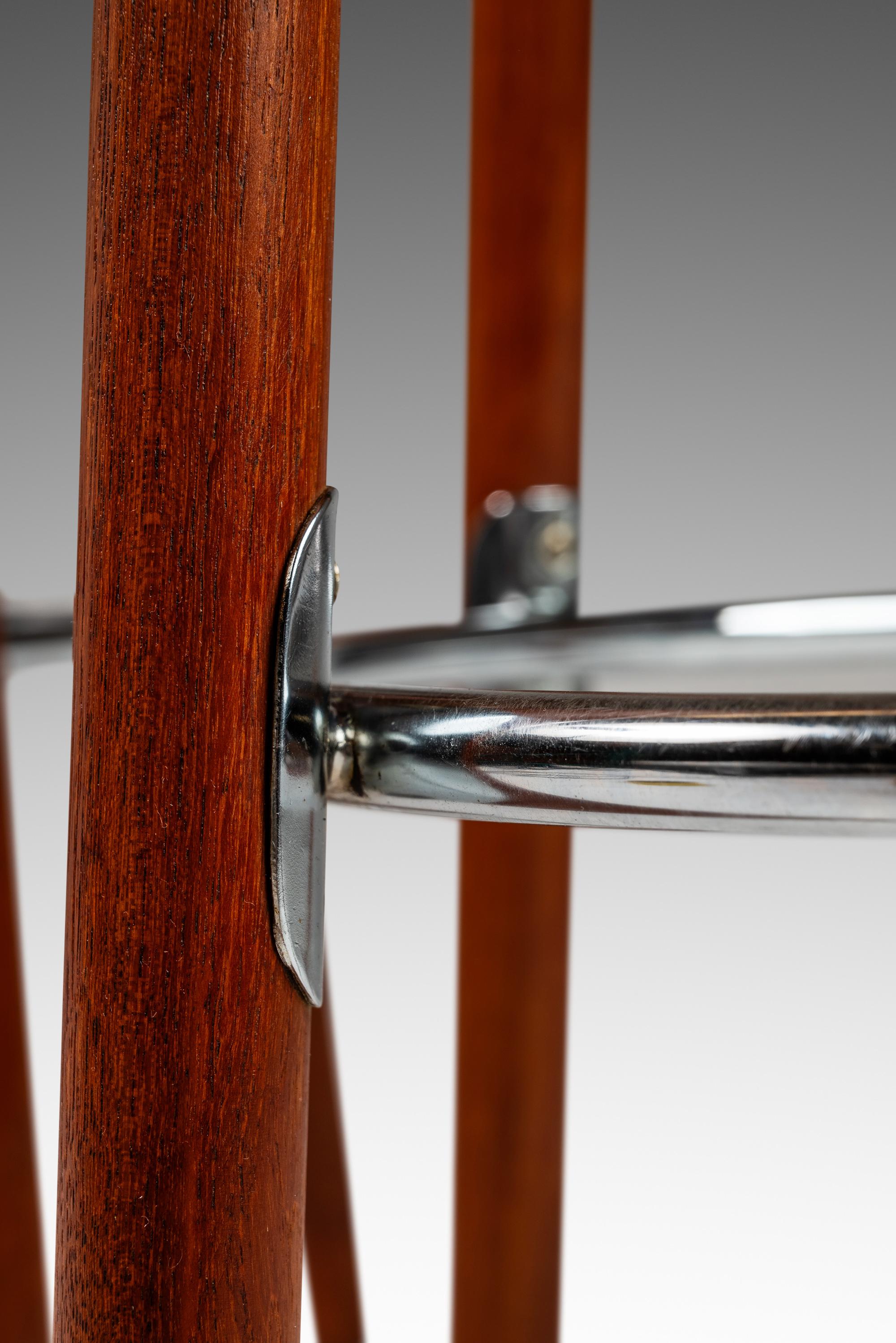 Set of 2 Teak & Leather Barstools by Hugo Frandsen for Spøttrup, Denmark, 1960's 10