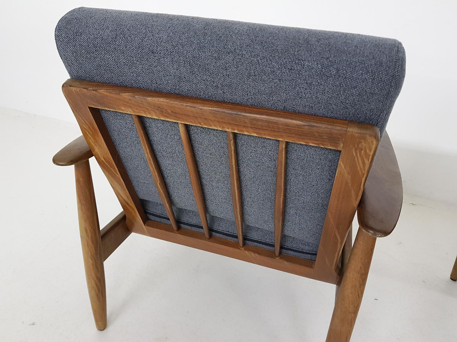 Mid-20th Century Set of 2 Teak Scandinavian Modern Lounge or Armchairs, Denmark, 1960s