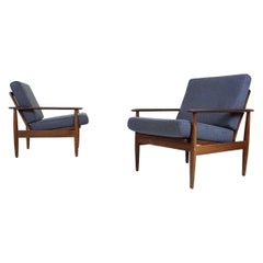 Set of 2 Teak Scandinavian Modern Lounge or Armchairs, Denmark, 1960s