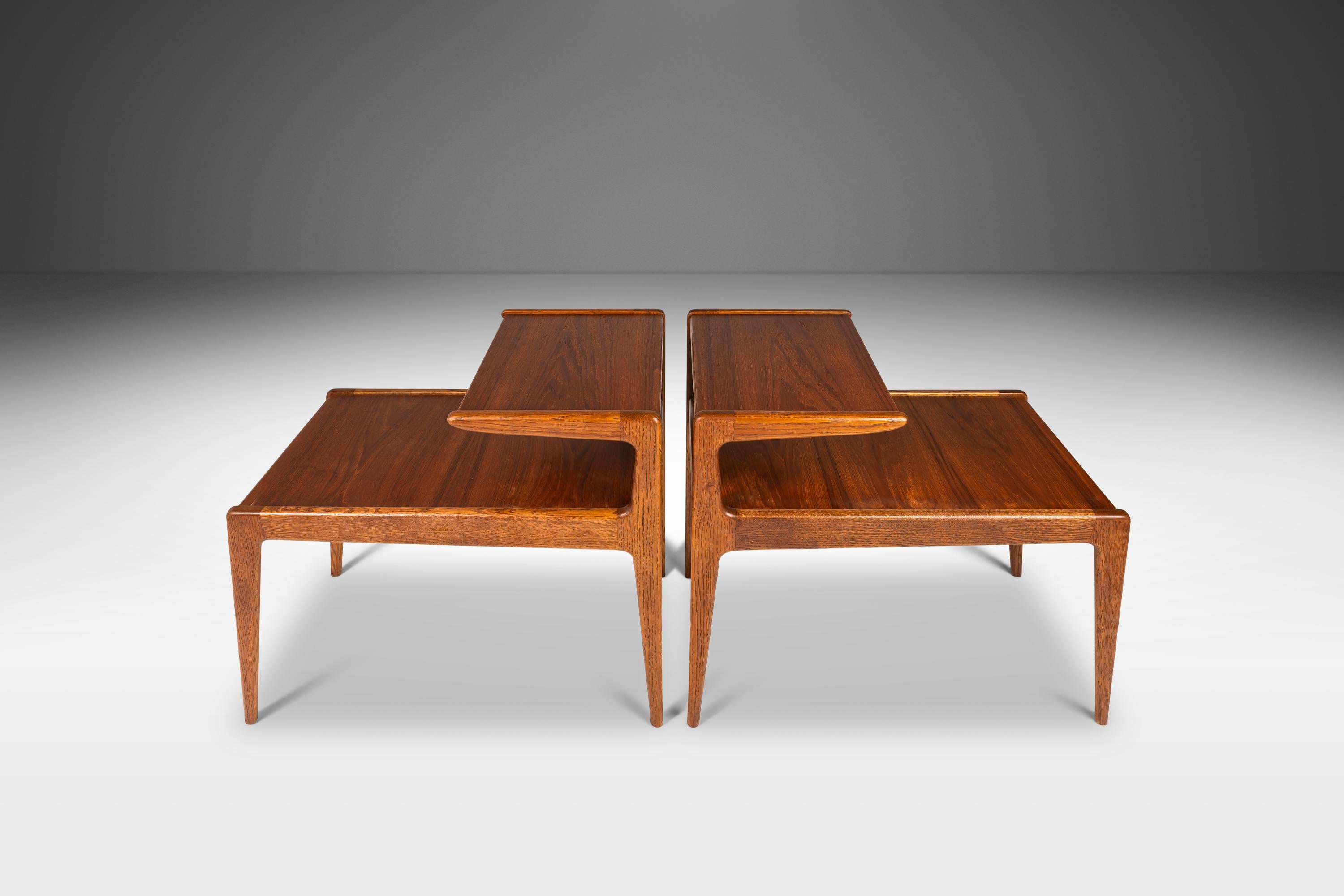 Danish Set of 2 Teak Two Tier Side Tables by Kurt Østervig for Jason Møbler, c. 1960
