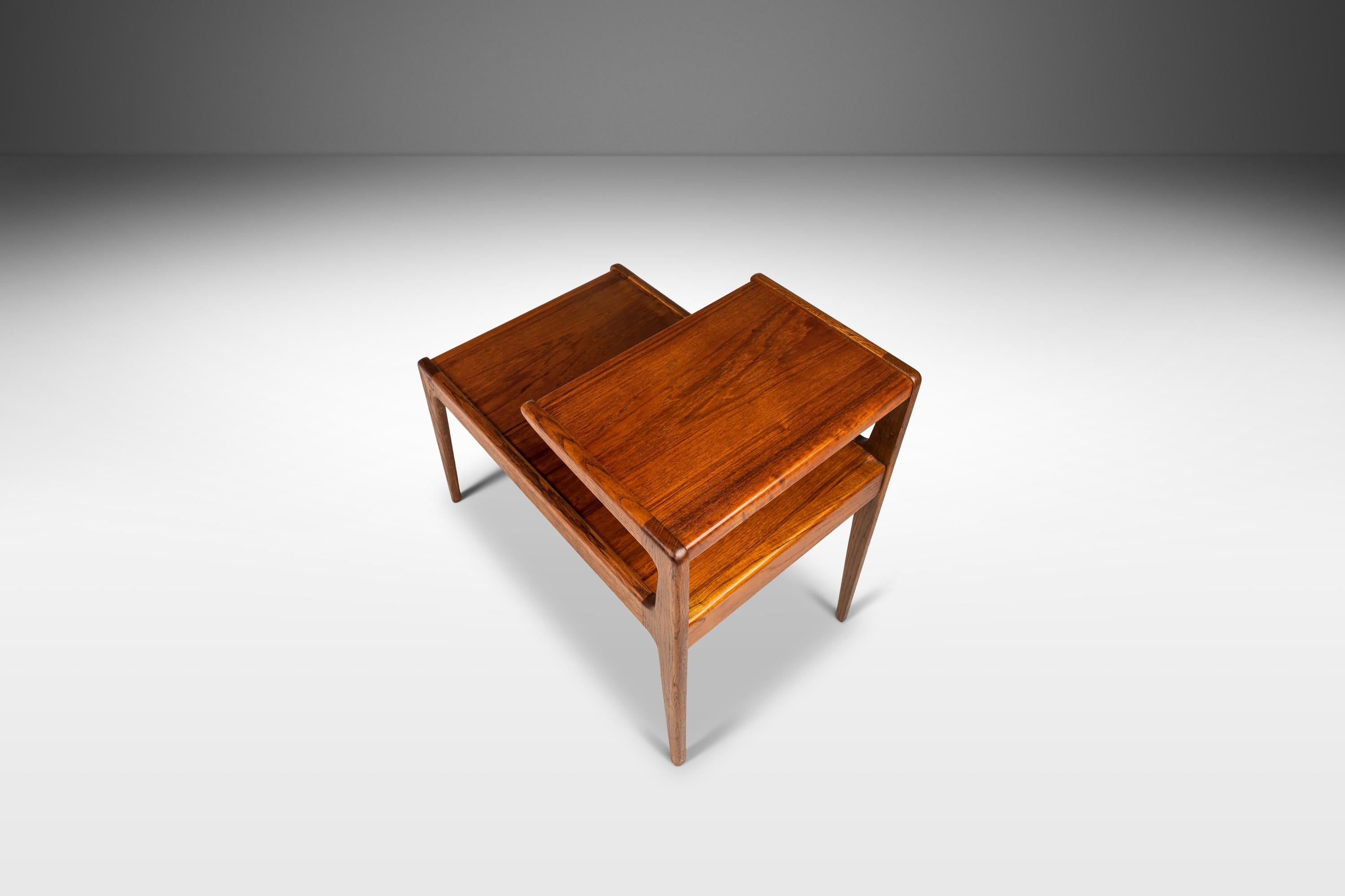 Mid-20th Century Set of 2 Teak Two Tier Side Tables by Kurt Østervig for Jason Møbler, c. 1960