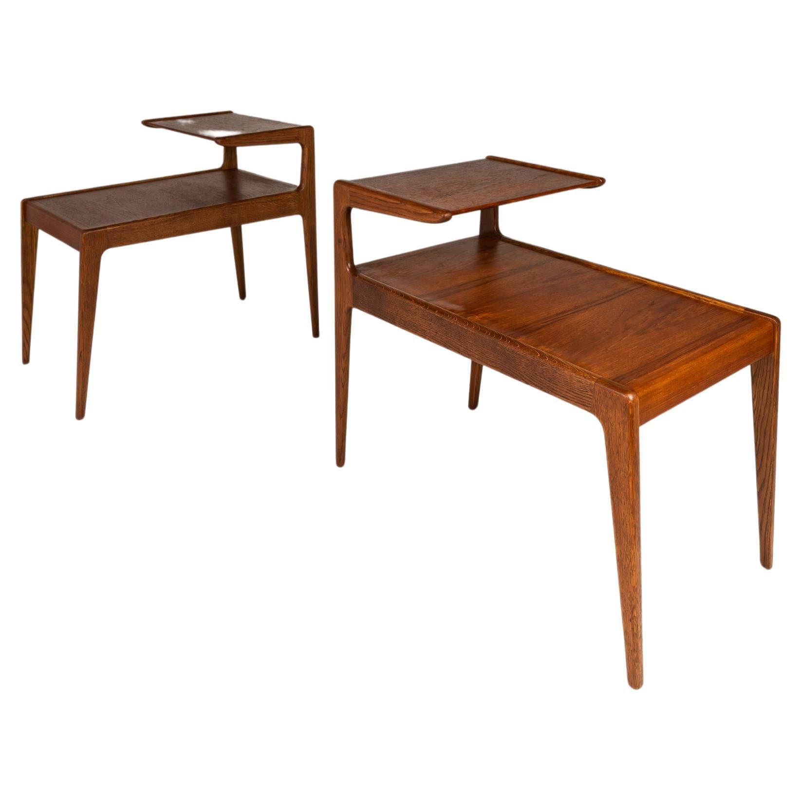 Set of 2 Teak Two Tier Side Tables by Kurt Østervig for Jason Møbler, c. 1960