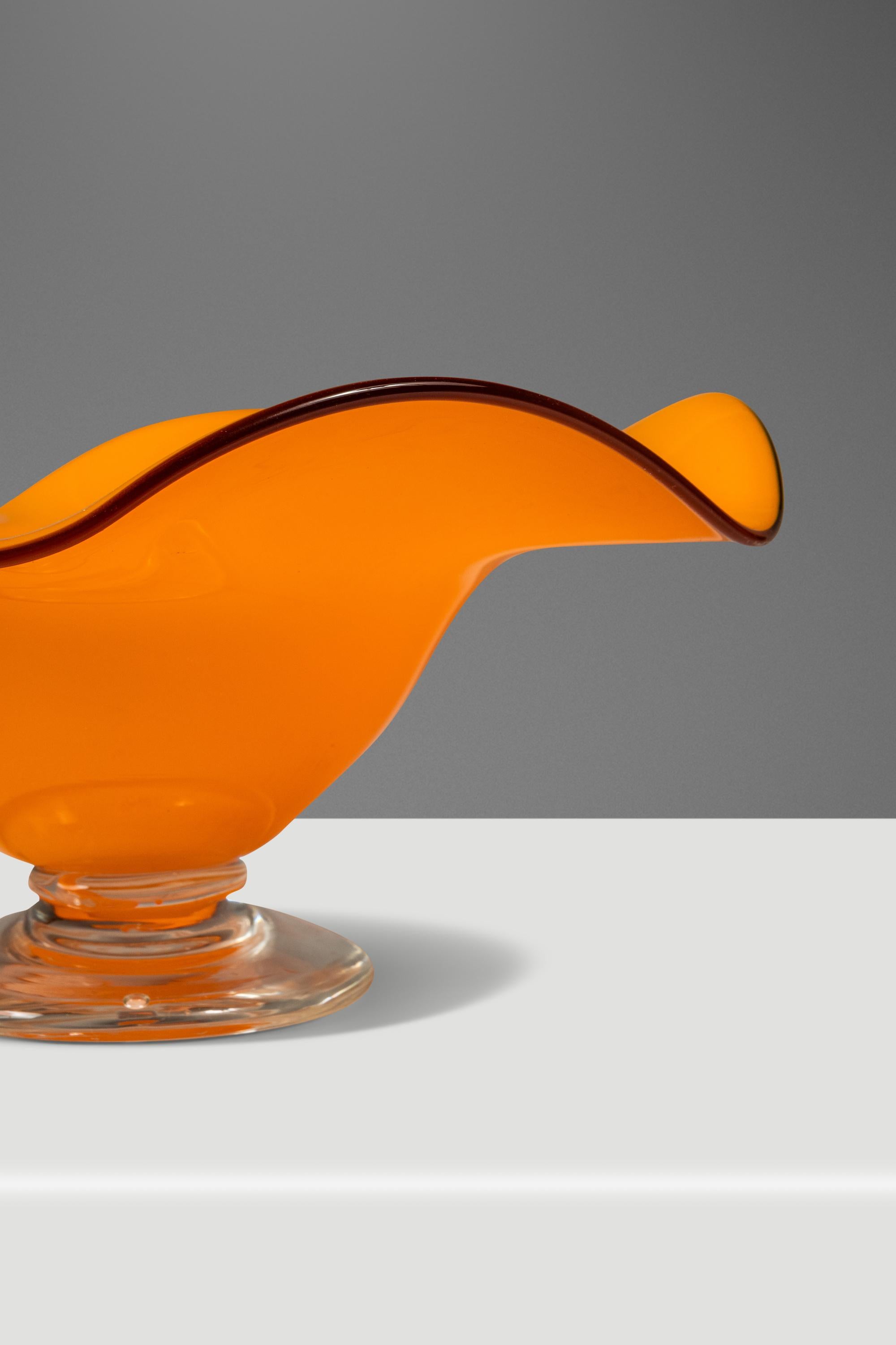 Set of 2 Teleflora Blown Art Glass Serving Bowls, USA, c. 1970s For Sale 4