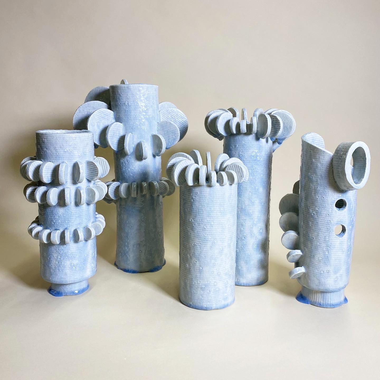 Clay Set of 2 Tempo Sculptures by Olivia Cognet
