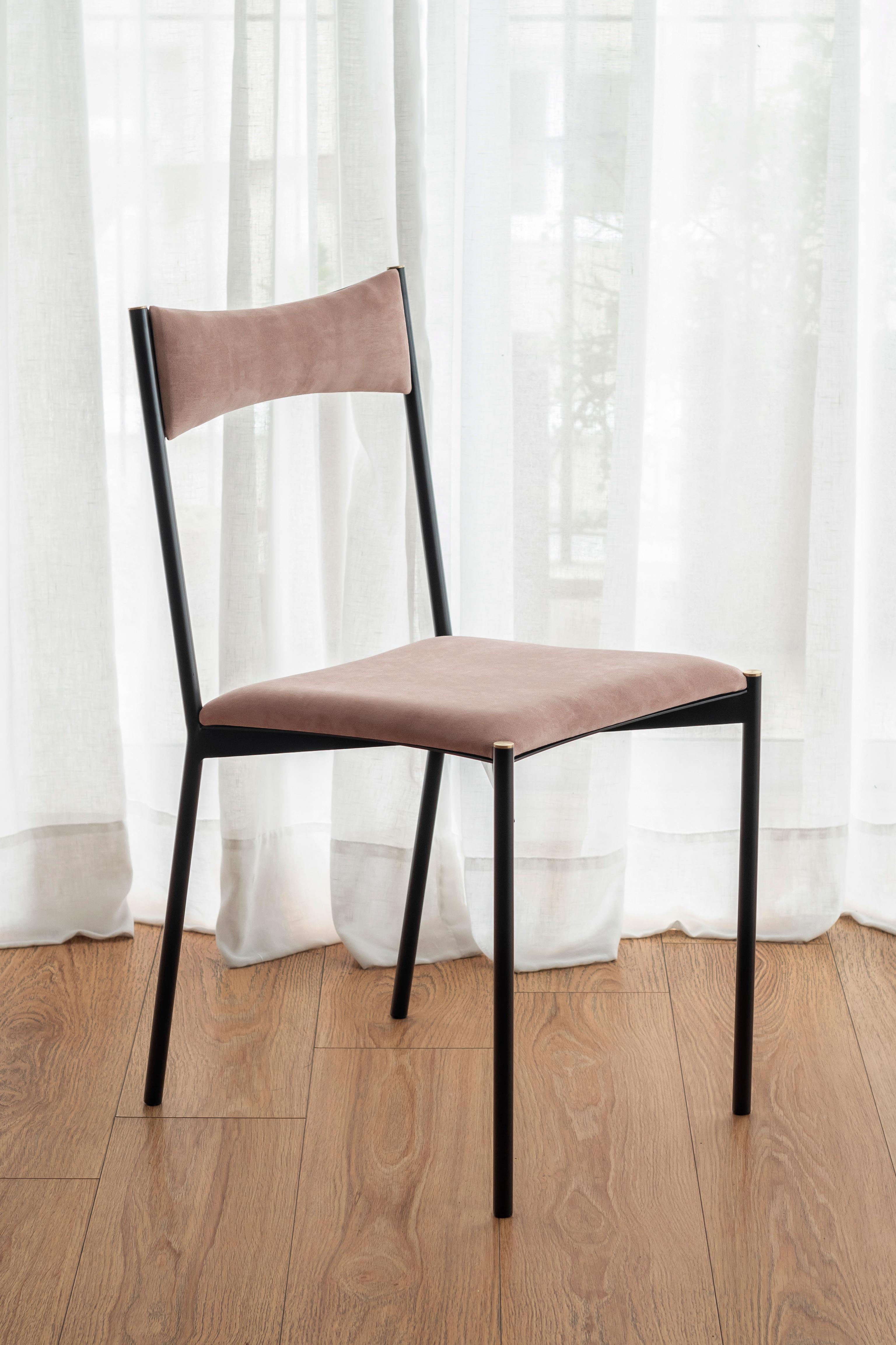 Modern Set of 2 Tensa Chairs, Pink by Ries For Sale