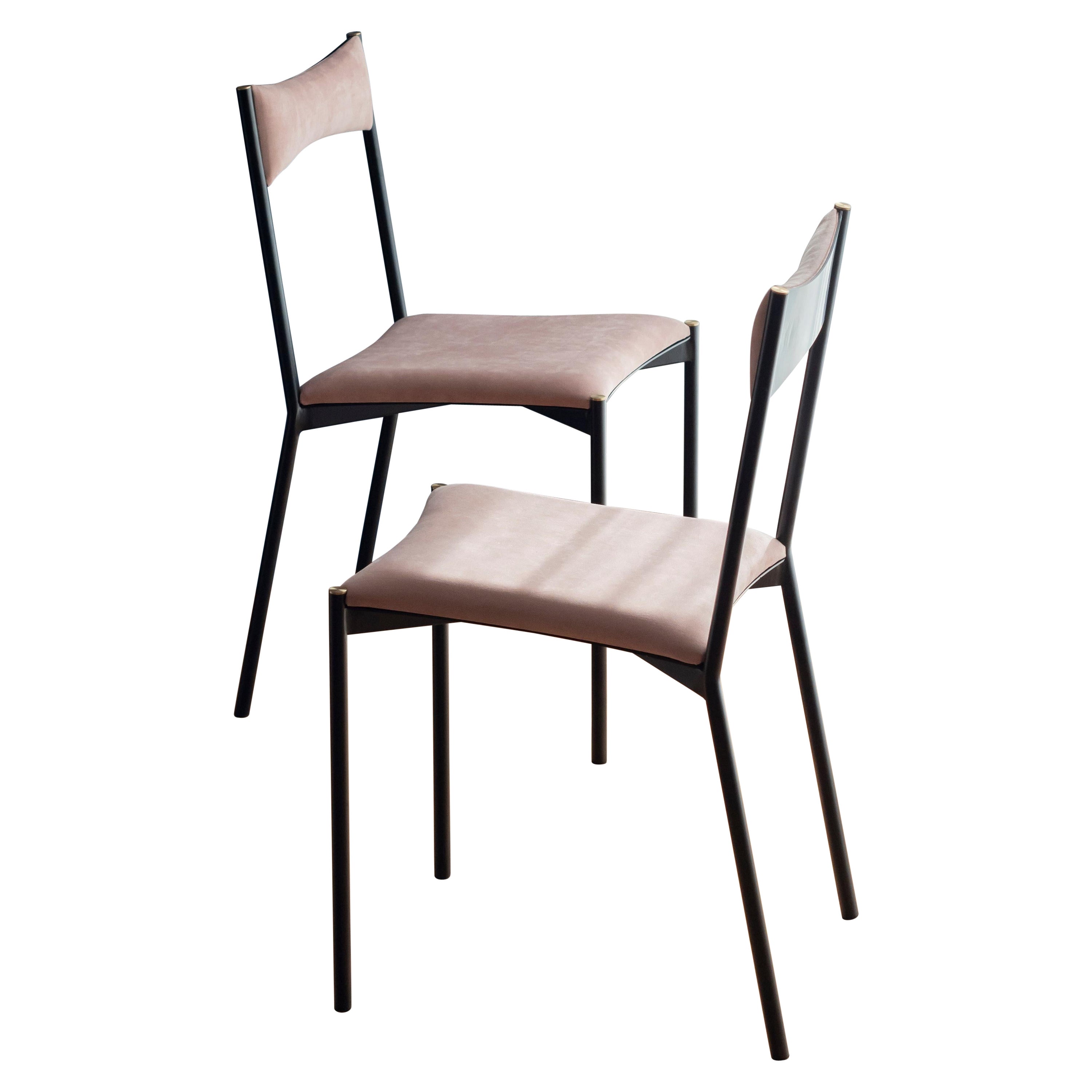 Set of 2 Tensa Chairs, Pink by Ries For Sale