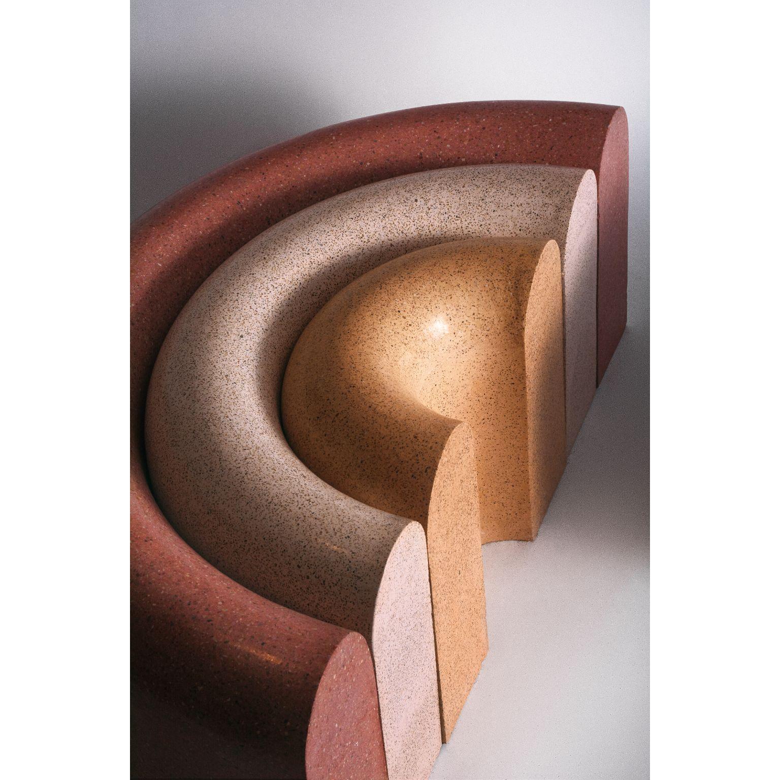 Contemporary Set of 2 Terrazzo Rainbow Bench and Stool by Lilia Cruz Corona Garduño