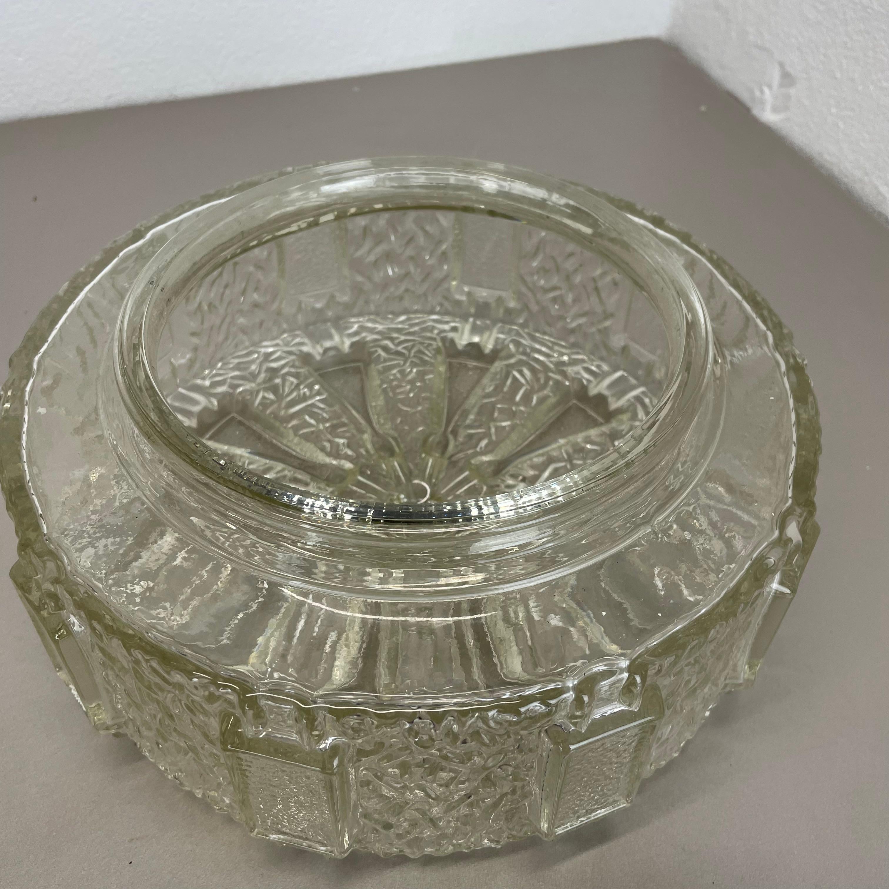 set di 2 plafoniere da parete in vetro testurizzato da 25 cm di Hillebrand Leuchten, anni '70 in vendita 3