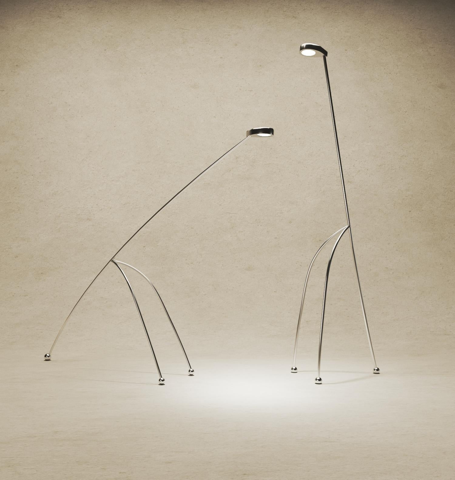 Set of 2 the Grassing Giraffe lamp by Kilzi
Dimensions: D 65 x W 210 x H 210 cm
Materials: Stainless Steel.
Dimensions may vary.

All our lamps can be wired according to each country. If sold to the USA it will be wired for the USA for