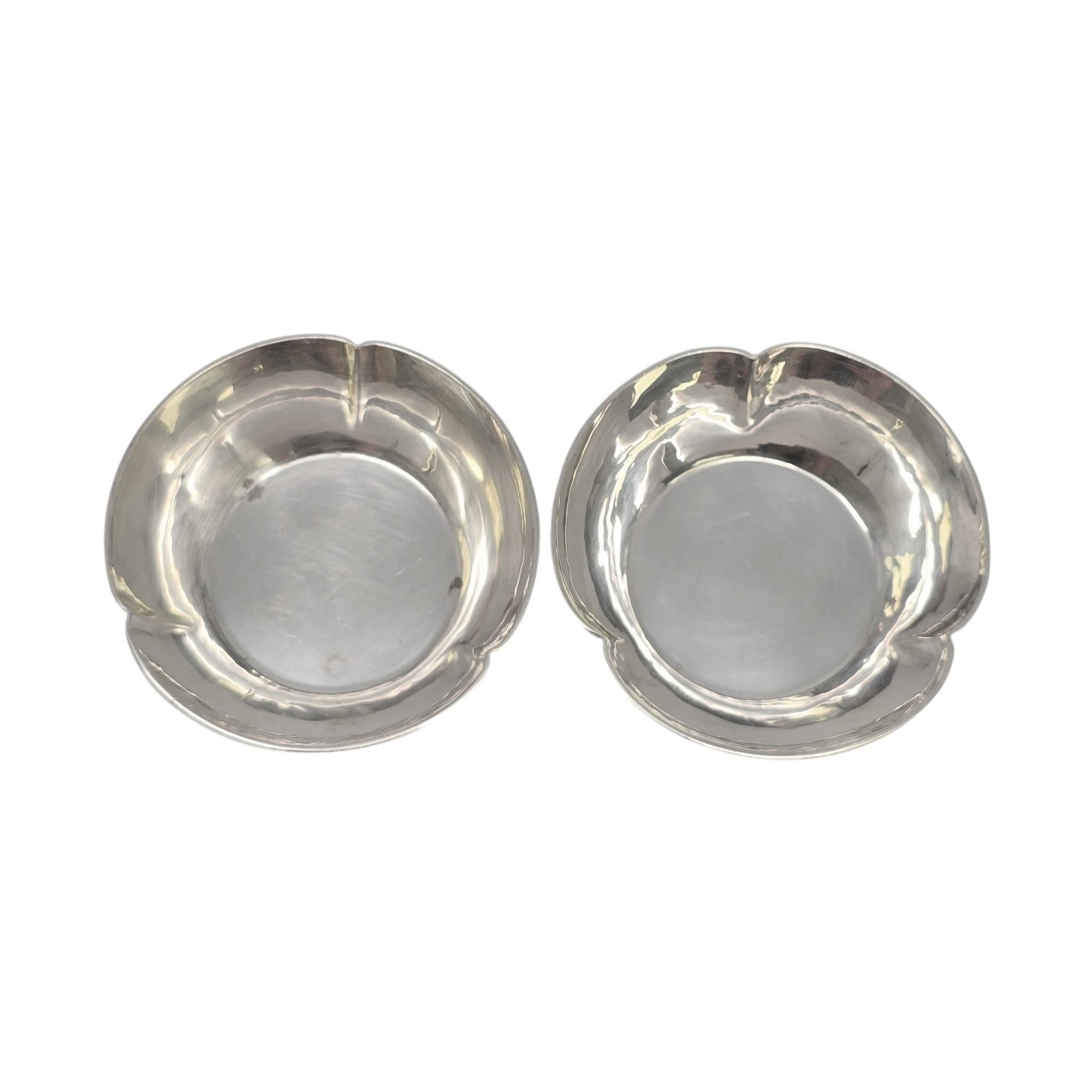 Set of 2 The Kalo Shop Hammered Sterling Silver Salt Cellars and Spoons #19860 3