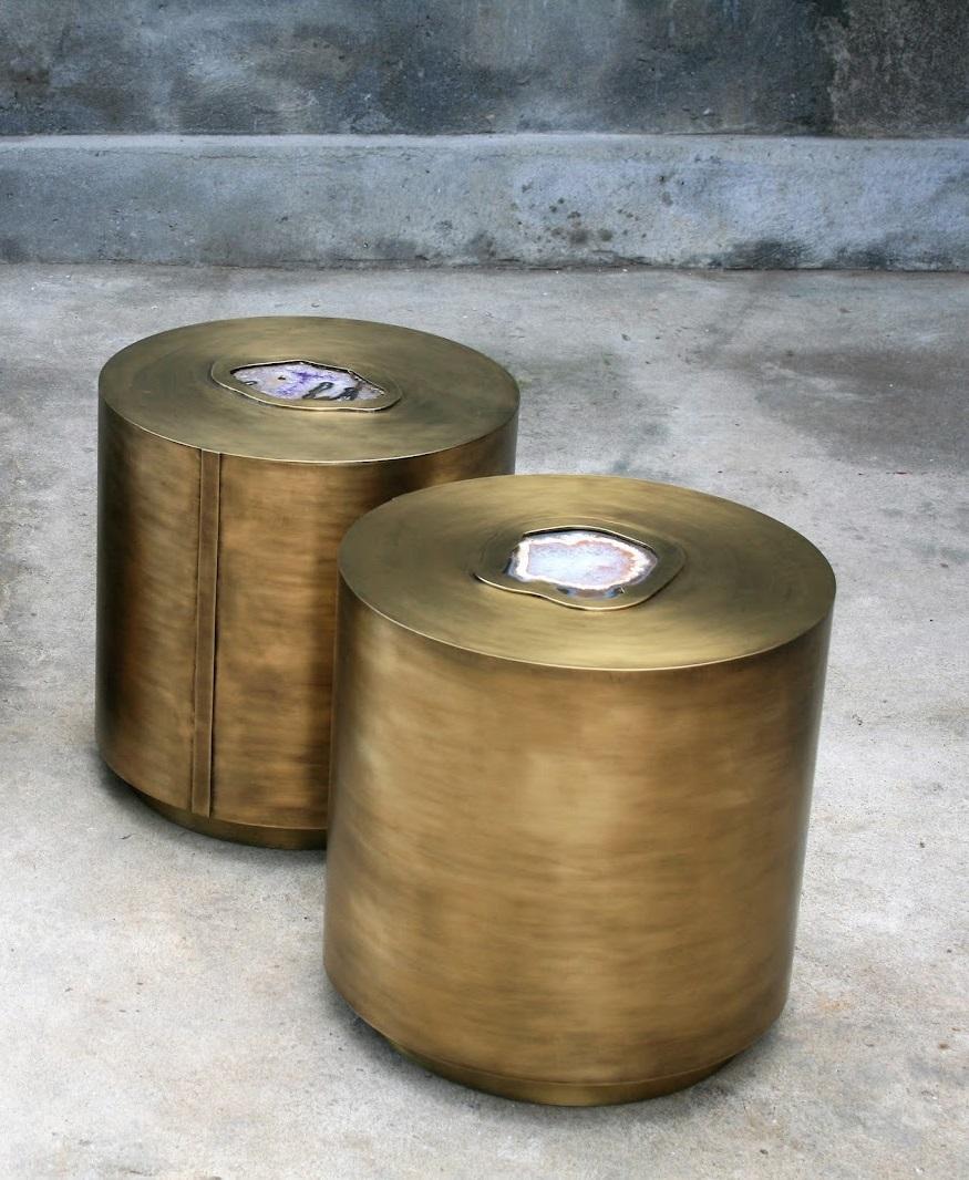 Indonesian Set Of 2 The Tubes Brass Coffee Tables by Felix de Boussy, Brutalist Be