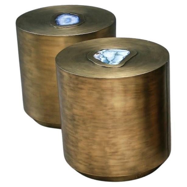 Set Of 2 The Tubes Brass Coffee Tables by Brutalist Be For Sale