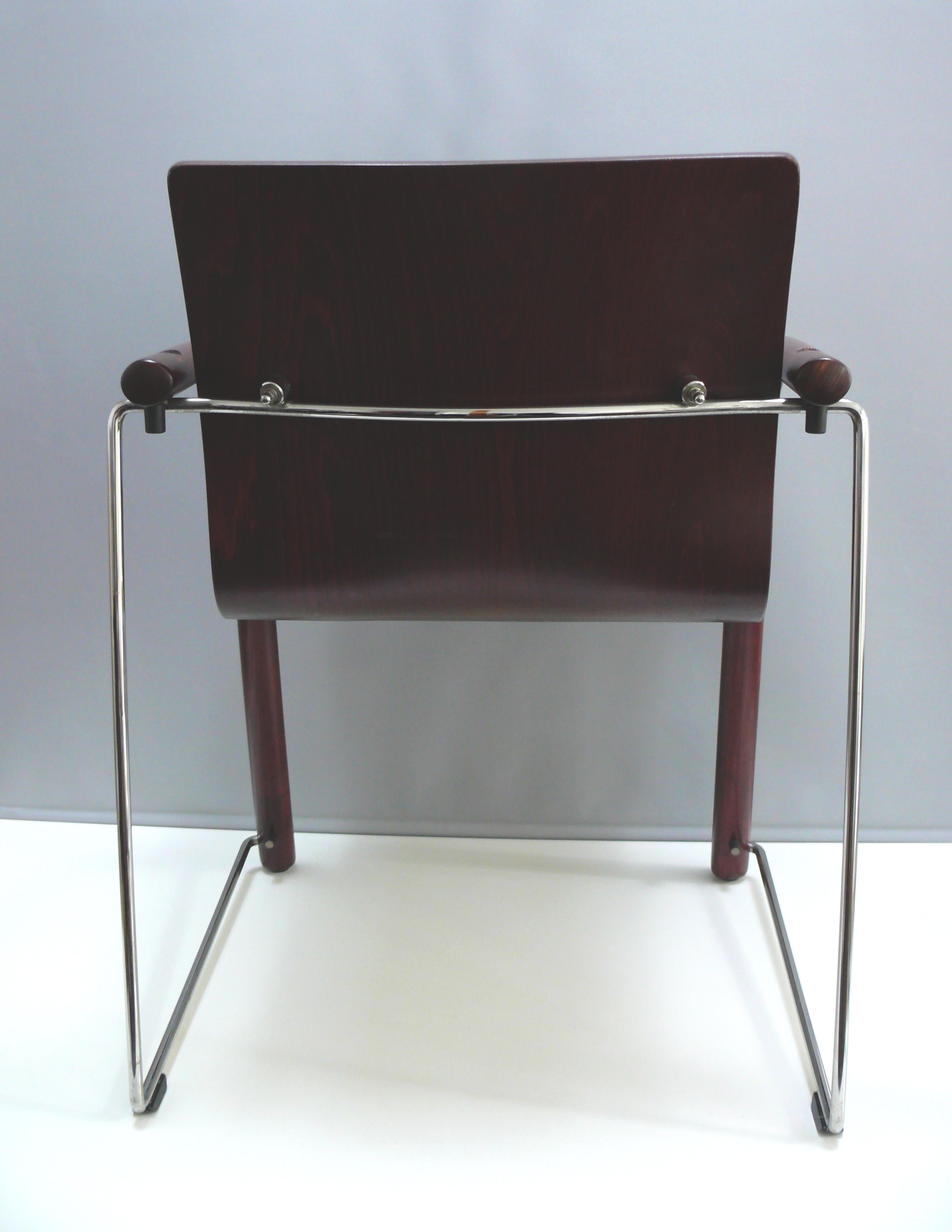 Woodwork Set of 2 THONET S320 Stacking Chairs designed by Ulrich Boehme & Wulf Schneider For Sale