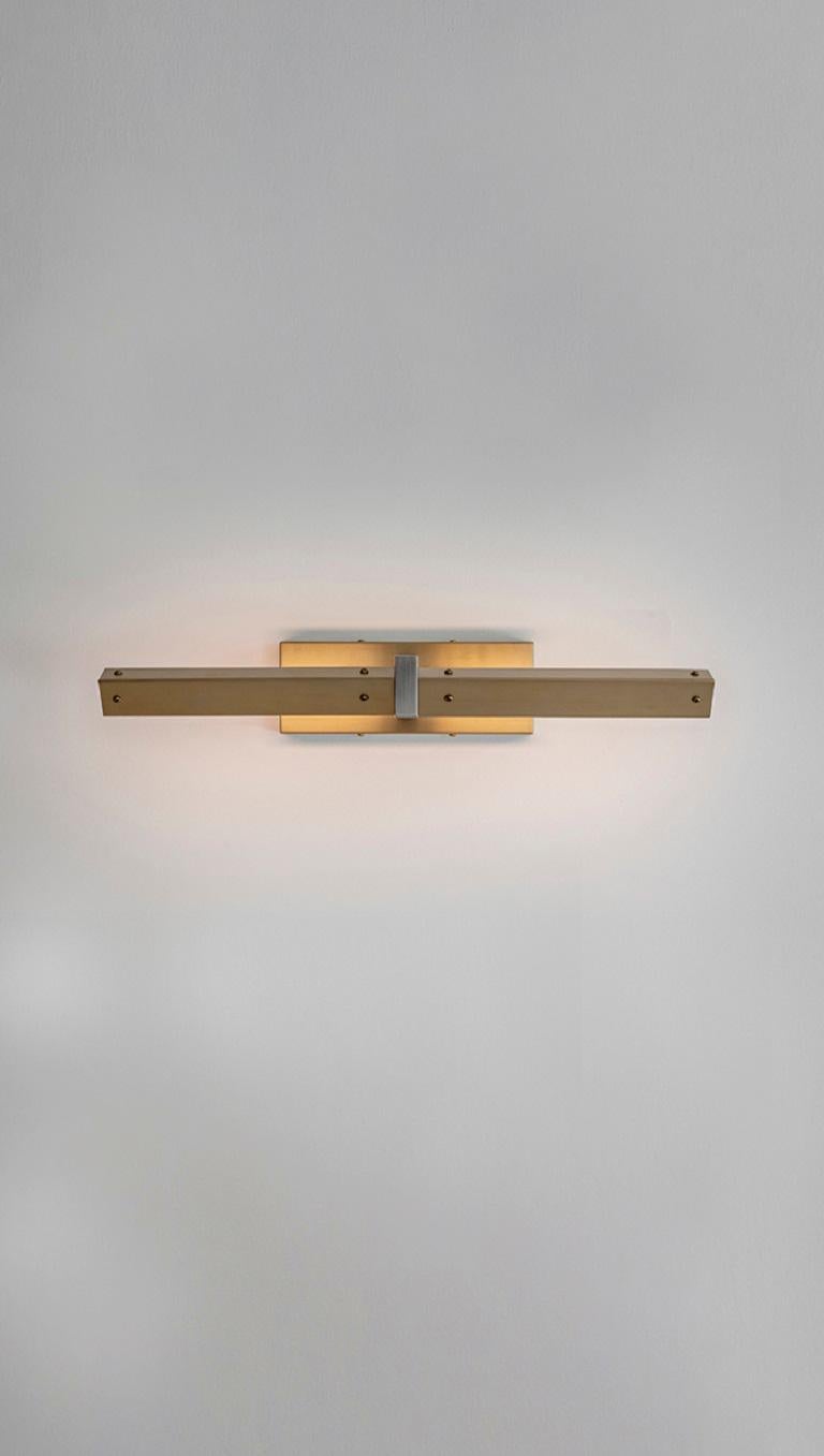 Post-Modern Set of 2 Three Edges Wall Lights by Square in Circle For Sale
