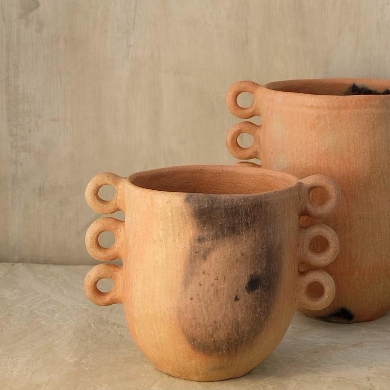 Modern Set of 2 Tierra Caliente Vases by Onora For Sale