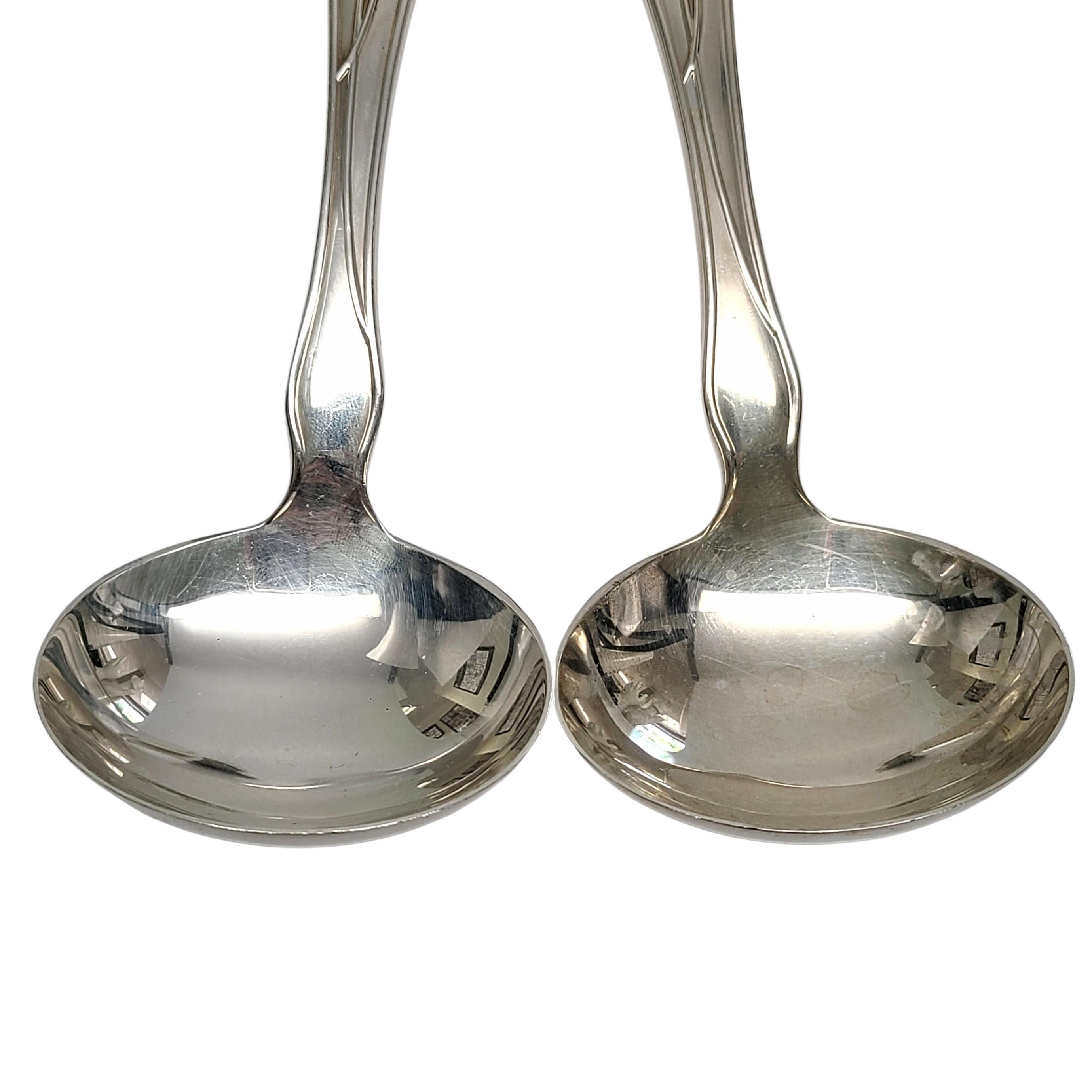 Set of 2 Tiffany & Co American Garden Sterling Silver Gravy Ladles with Pouches 1